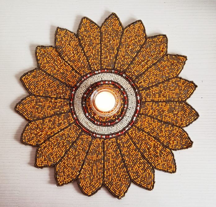 Sunflower Floral Beads Table Mat