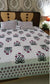 Vintage Handblock Pink Purple Pookalam Floral Pure Cotton King Double Bedsheet