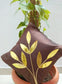 Silk Cushion Covers with leaves ( , 12 by 12,  Brown)