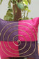 Purple Pink Dual tone Spiral work Silk Cushion Covers (12 by 12 )