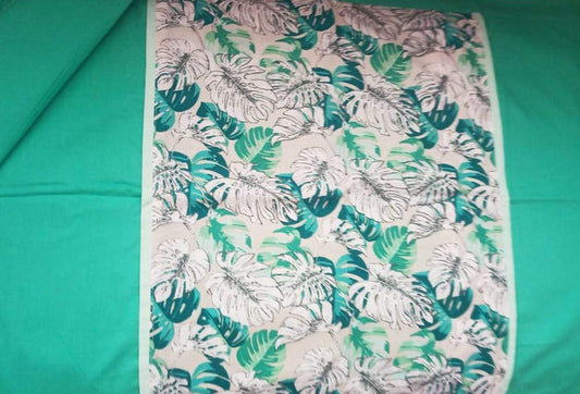 Monstera Turquoise Soft Cotton Pillowcase pair