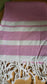 Absorbent Weaved Tasseled Turkish Organic Cotton Bath Towel Pink - large